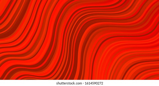 Light Orange vector background with curved lines. Bright illustration with gradient circular arcs. Pattern for websites, landing pages.
