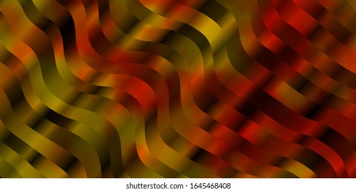 Light Orange vector background with curved lines. Colorful illustration in abstract style with bent lines. Template for your UI design.