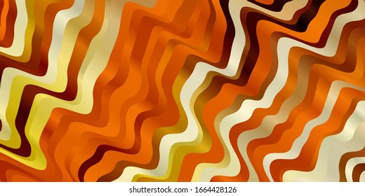 Light Orange vector background with curved lines. Gradient illustration in simple style with bows. Design for your business promotion.