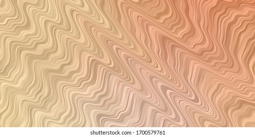 Fondo vectorial de color naranja claro con líneas curvas. Nueva ilustración colorida con líneas dobladas. Plan para folletos y folletos comerciales
