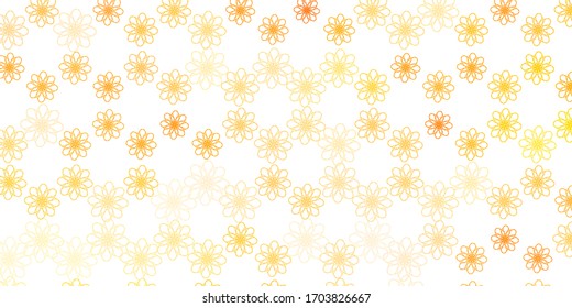 Light Orange vector background with curved lines. Colorful geometric sample with gradient curves.  Smart design for your promotions.