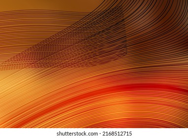 Light Orange vector background with curved lines. A sample with colorful lines, shapes. Elegant pattern for a brand book.