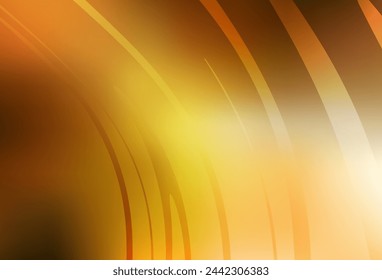 Light Orange vector background with curved lines. A shining illustration, which consists of curved lines. Elegant pattern for a brand book.