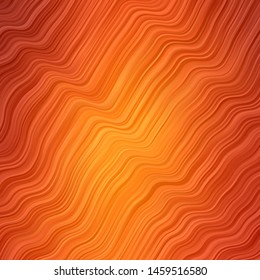 Light Orange vector background with curves. Colorful illustration with curved lines. Pattern for websites, landing pages.