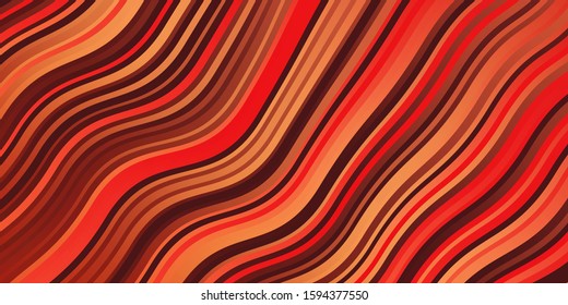 Light Orange vector background with curves. Abstract gradient illustration with wry lines. Template for your UI design.