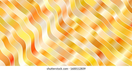 Light Orange vector background with curves. Colorful geometric sample with gradient curves.  Smart design for your promotions.