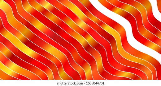Light Orange vector background with curves. Colorful illustration in abstract style with bent lines. Pattern for websites, landing pages.