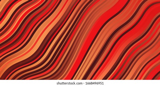 Light Orange vector background with curves. Abstract gradient illustration with wry lines. Template for your UI design.
