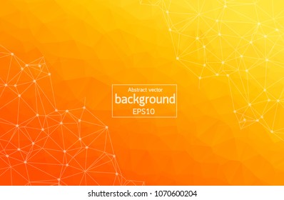 Fondo vectorial de color naranja claro con puntos y líneas. Diseño con conexión de puntos y líneas sobre fondo colorido. El patrón puede ser utilizado para anuncios, folletos.