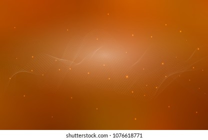 Light Orange vector background with dots. Glitter abstract illustration with blurred drops of rain. Beautiful design for your business natural advert.