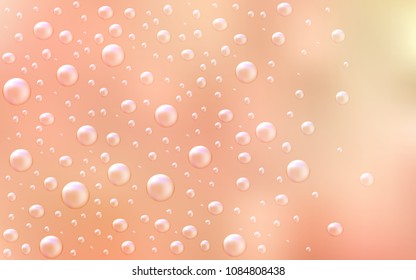Light Orange vector background with dots. Glitter abstract illustration with blurred drops of rain. The pattern can be used for ads, leaflets of liquid.
