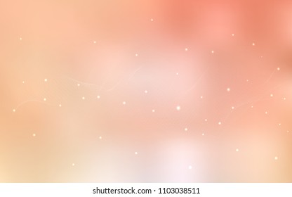 Light Orange vector background with dots. Modern abstract illustration with colorful water drops. Completely new template for your brand book.