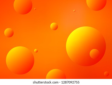 Light Orange vector background with dots. Glitter abstract illustration with blurred drops of rain. The pattern can be used for ads, leaflets of liquid.