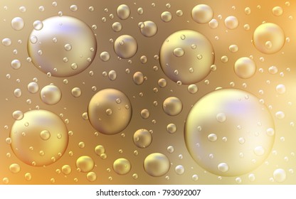 Light Orange vector background with dots. Illustration with set of shining colorful abstract circles. Pattern can be used as texture of water, rain drops.