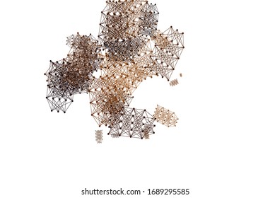 Light Orange vector background with forms of artificial intelligence. Abstract illustration with links and dots of AI. Smart design for promotion of bid data.