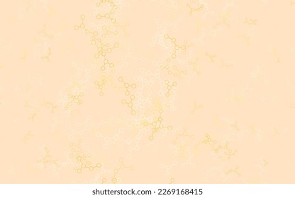 Light Orange vector background with forms of artificial intelligence. Colored AI structure with gradient lines and dots. Template for ads of intellect, innovations.