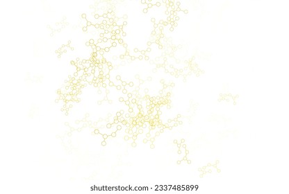 Light Orange vector background with forms of artificial intelligence. Colored AI structure with gradient lines and dots. Template for ads of intellect, innovations.
