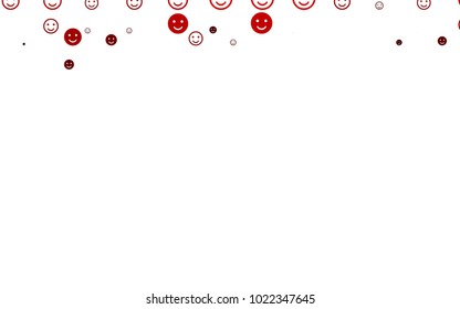 Light Orange vector background with funny smiles. Glitter abstract sketch with smiley, icons. Beautiful design for your business advert.