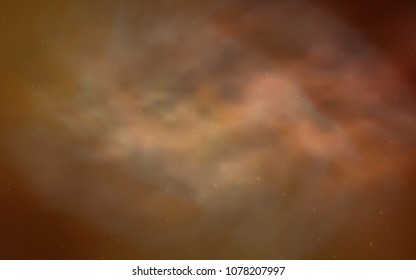 Light Orange vector background with galaxy stars. Shining illustration with sky stars on abstract template. Template for cosmic backgrounds.