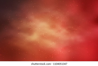 Light Orange vector background with galaxy stars. Modern abstract illustration with Big Dipper stars. Template for cosmic backgrounds.
