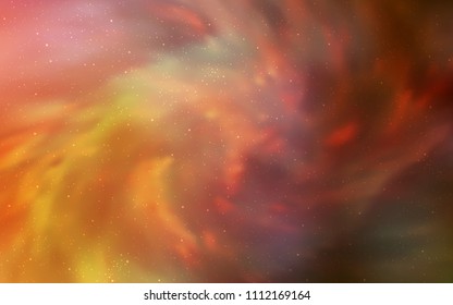 Light Orange vector background with galaxy stars. Modern abstract illustration with Big Dipper stars. Template for cosmic backgrounds.