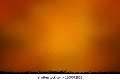 Light Orange vector background with galaxy stars. Blurred decorative design in simple style with galaxy stars. Best design for your ad, poster, banner.