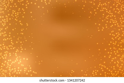 Light Orange vector background with galaxy stars. Space stars on blurred abstract background with gradient. Smart design for your business advert.