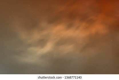 Light Orange vector background with galaxy stars. Shining illustration with sky stars on abstract template. Best design for your ad, poster, banner.