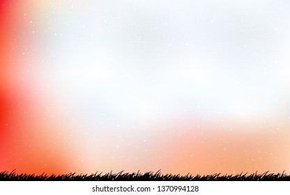 Light Orange vector background with galaxy stars. Shining illustration with sky stars on abstract template. Smart design for your business advert.