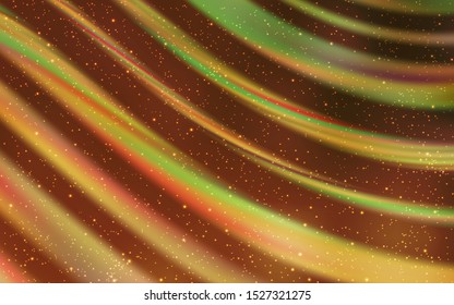 Light Orange vector background with galaxy stars. Space stars on blurred abstract background with gradient. Pattern for futuristic ad, booklets.