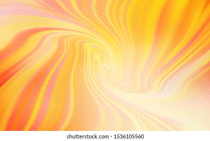 Light Orange vector background with galaxy stars. Shining colored illustration with bright astronomical stars. Smart design for your business advert.