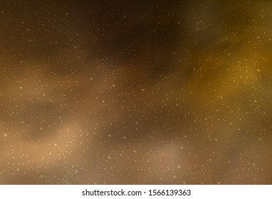 Light Orange vector background with galaxy stars. Space stars on blurred abstract background with gradient. Pattern for astronomy websites.