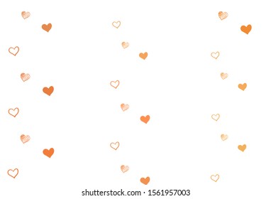 Light Orange vector background with hearts. Hearts on blurred abstract background with colorful gradient. Design for your business advert of anniversary.
