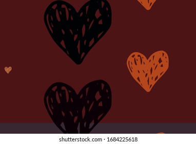 Light Orange vector background with hearts. Smart illustration with gradient hearts in valentine style. Pattern for valentine's ad, booklets.