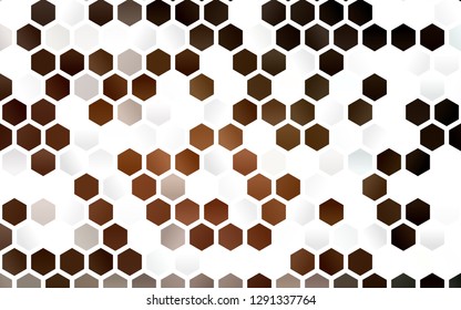 Light Orange vector background with hexagons. Glitter abstract illustration in hexagonal style. Beautiful design for your business advert.