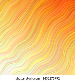 Light Orange vector background with lines. Bright sample with colorful bent lines, shapes. Pattern for ads, commercials.