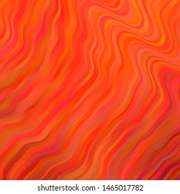 Light Orange vector background with lines. Abstract illustration with gradient bows. Design for your business promotion.