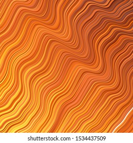 Light Orange vector background with lines. Abstract illustration with gradient bows. Pattern for commercials, ads.