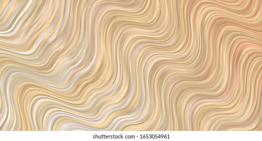 Light Orange vector background with lines. Brand new colorful illustration with bent lines. Pattern for commercials, ads.