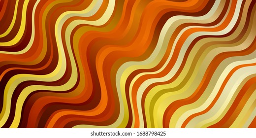 Light Orange vector background with lines. Colorful abstract illustration with gradient curves. Template for cellphones.