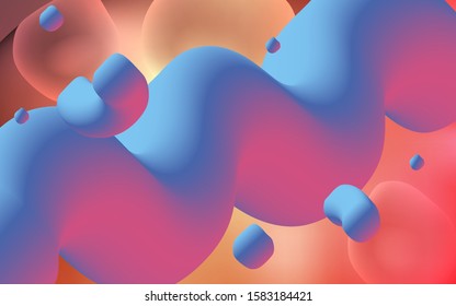 Light Orange vector background with liquid shapes. A completely new color illustration in memphis style. A completely new memphis design for your business.