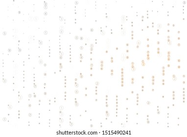 Light Orange vector background with math characters. Illustration with Numeral symbols on abstract template. Template for landing page of typography.