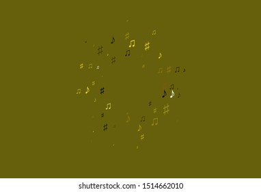 Light Orange vector background with music symbols. Isolated colorful music keys on abstract background. Pattern for festival leaflets.