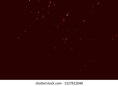 Light Orange vector background with music symbols. Shining illustration of colorful gradient music notes. Pattern for school ad, booklets.