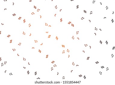 Light Orange vector background with music symbols. Isolated colorful music keys on abstract background. Pattern for school ad, booklets.