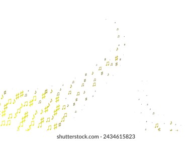 Light Orange vector background with music symbols. Decorative design in abstract style with music shapes. Pattern for school ad, booklets.