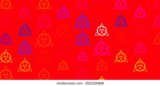 Light Orange vector background with occult symbols. Retro design in abstract style with witchcraft forms. Background for esoteric, mystic designs.