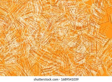 Light Orange vector background with polygonal style with circles. Abstract illustration with colorful dots, lines, cubes. Pattern for booklets, leaflets