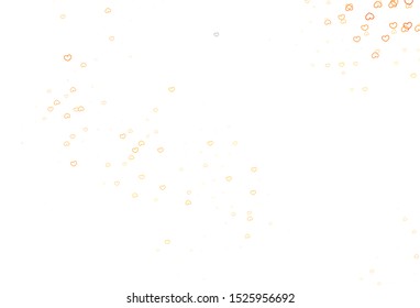 Light Orange vector background with Shining hearts. Decorative shining illustration with hearts on abstract template. Design for your business advert of anniversary.