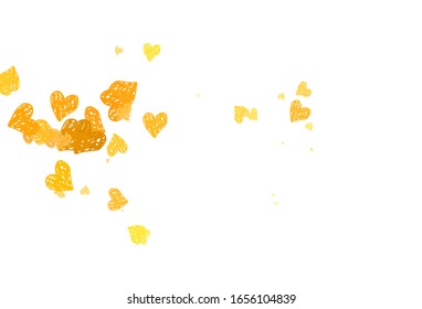 Light Orange vector background with Shining hearts. Beautiful celebration style hearts on abstract illustration. Design for celebrating of Valentine Day.